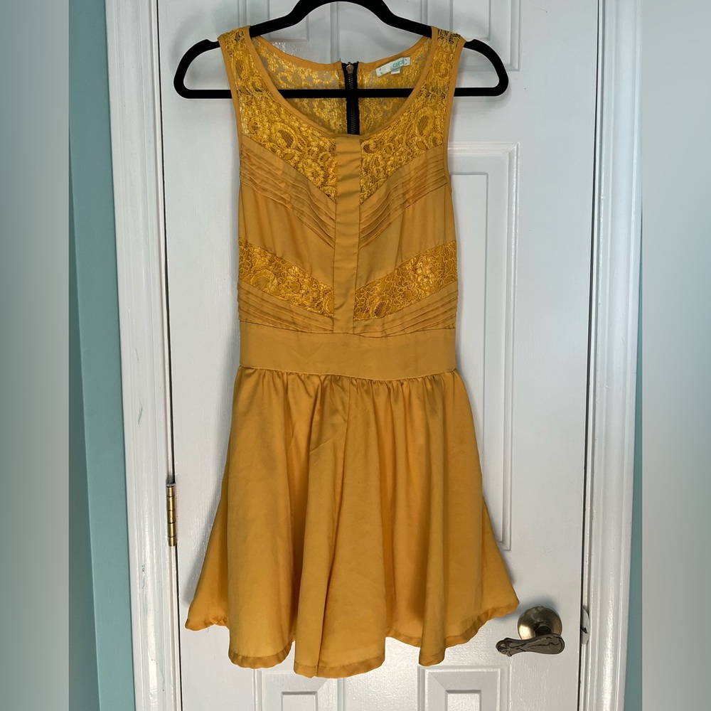 Lacy yellow silk summer romper